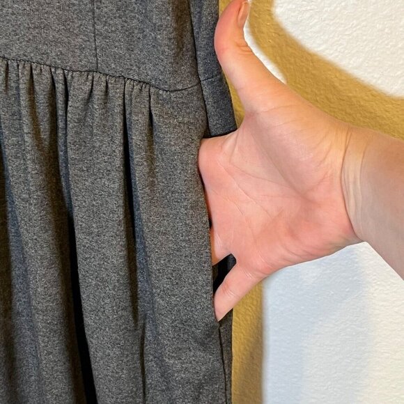 Madewell Ponte Screenplay Dress Stretch‎ Cap Sleeve Babydoll Gray Size Large - Picture 5 of 11